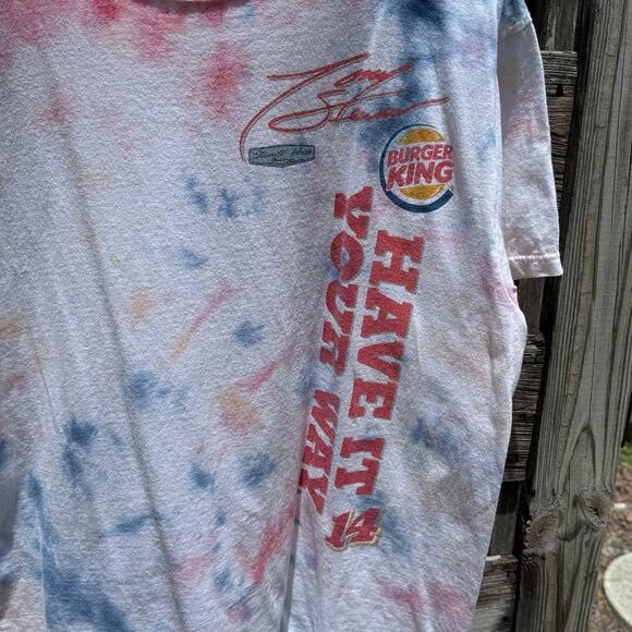 NASCAR Tony Stewart Burger King Have it Your Way Tie Dye Chase shirt Size Large - Picture 3 of 5